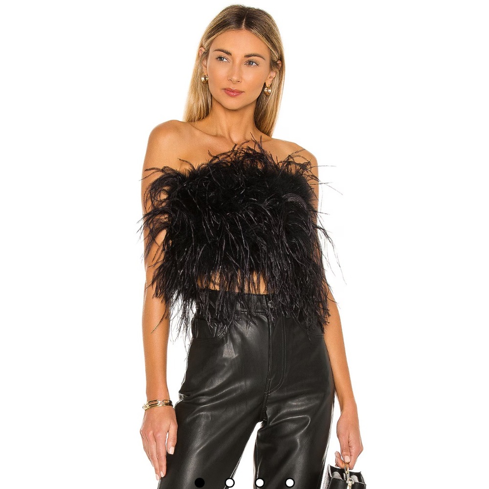 Lamarque Zaina Feather Top in Black